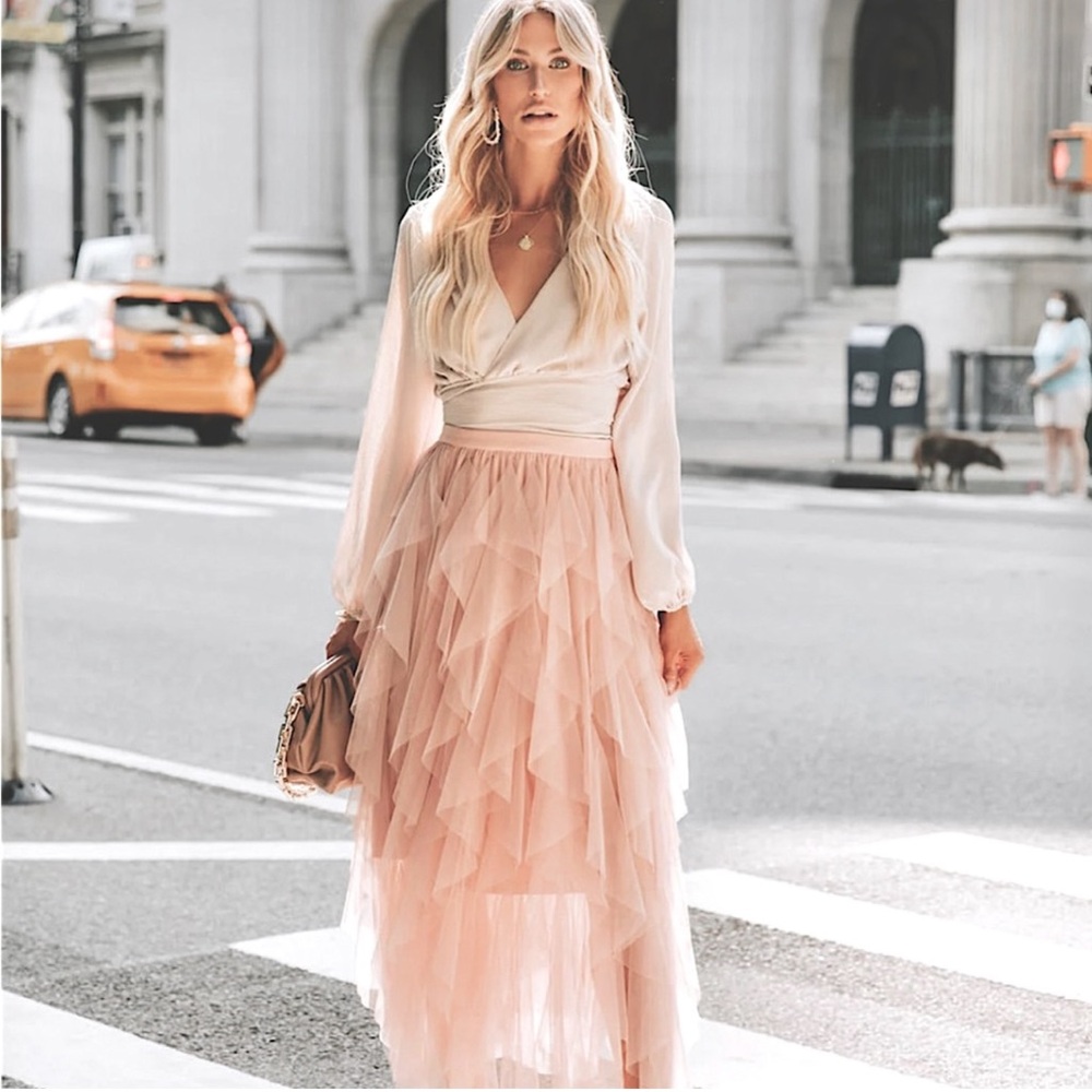 Strut & Bolt tule skirt in dusty rose pink XL